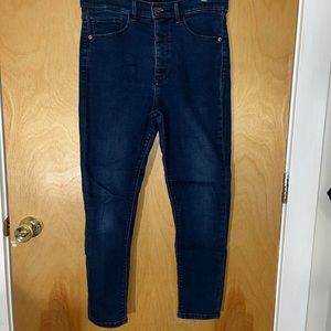 Express Dark Wash High Rise Cropped Skinny Jeans- Size 8R